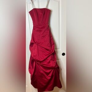 David's Bridal Red Prom Dress